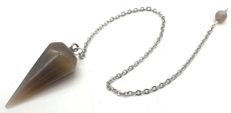 Pendolo conico in agata grigia