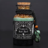 Ancient Witch Bath Spell Potion & Aventurine Crystal Amulet - Prosperity