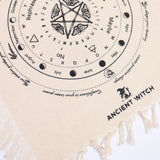 Ancient Witch Pendulum Divination Cloth - Mystic Moth - Natural & Black